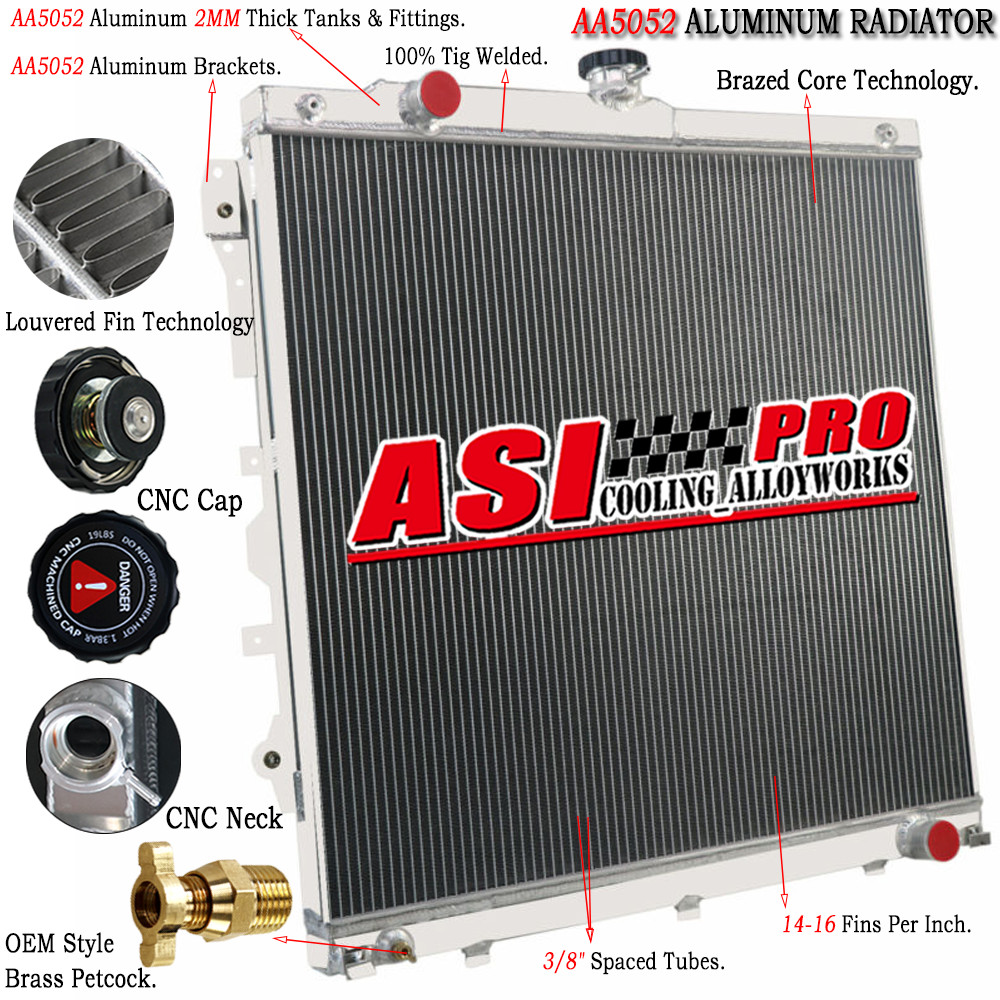 4-Row Aluminum Radiator Fit 2007-2014 Toyota Tundra Sequoia 4.6/5.7L V8 Engine