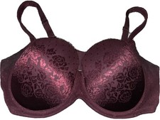 Soma Stunning Support Bra Full Coverage Lace Plum Purple Size 36DD Preowned