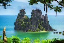 Landscape island sea cliff Custom Gaming Mat Desk