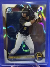 2020 Bowman Matt Frazier BCP-91 Lava refractor serial numbered 353/399 Pirates