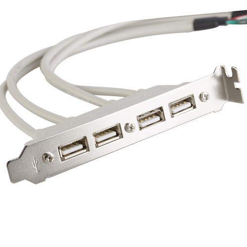 Motherboard Dual 9pin Header Internal to USB 4 Port Extension Cable ATX Bracket - 第 1/5 張圖片