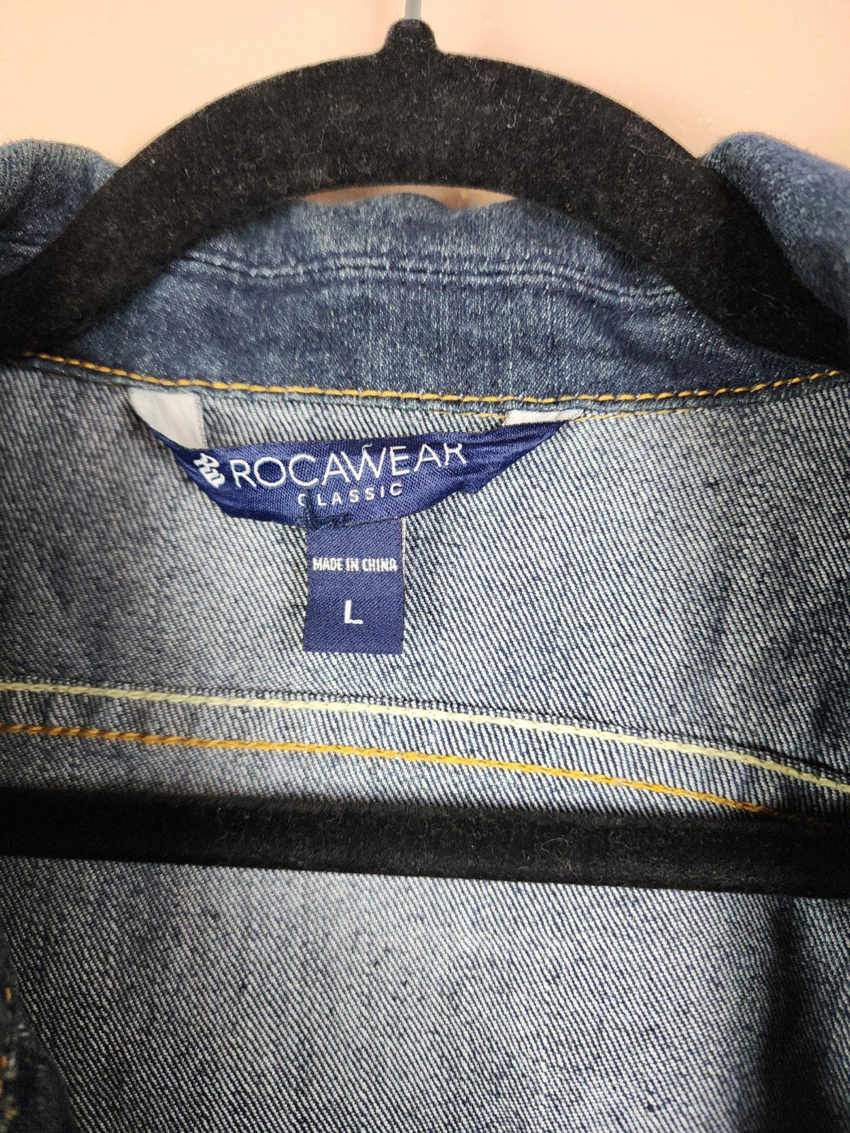 Vintage denim patchwork embroidered Rocawear jack… - image 6