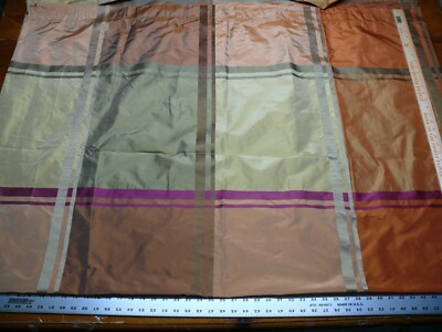 59K Scalamandre Square Silk 2.4Y Image Adobe Moss Plaid Check Multi MSRP$454/Y