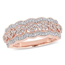 0,5 Karat Cluster Moissanit Damenring 14K Goldplattiert Band Ringbreite 2,5 mm