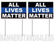 8x12 Inch ALL LIVES MATTER Yard Sign with Stake kb - 2 PACK