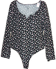 Victoria's Secret PINK Long Sleeve Floral Thong Body Suit Size: Large NWT