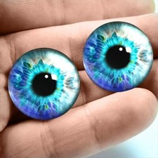 20mm Blue Glass Eyes Realistic Human Doll Craft Eyeballs