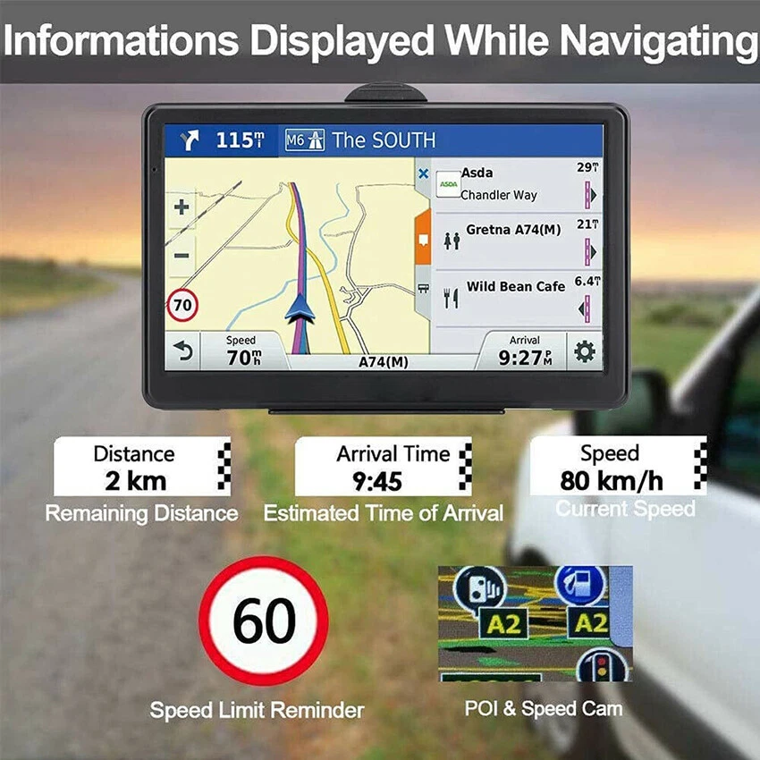 GPS Navigation Touch Screen Device Truck 8GB 256MB Navigation High Speed for Car - Image 3 of 4