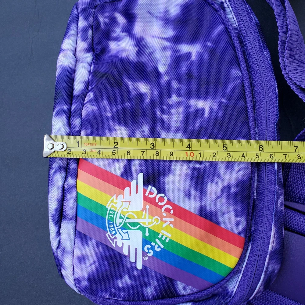 Pride Rainbow Tie Dye Fanny Pack Adjustable Unisex Belt Bag Purple