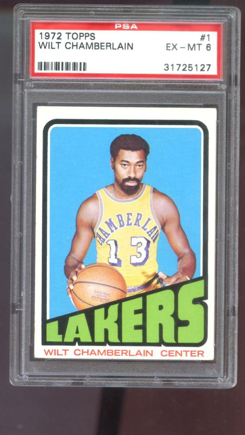1972 Topps #1 Wilt Chamberlain PSA 6 Graded Basketball Card NBA 1972-73 Lakers