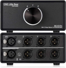 1-IN-3-OUT XLR Audio Switch ; Balanced Audio Converter ; 3-Way Stereo Passive Au
