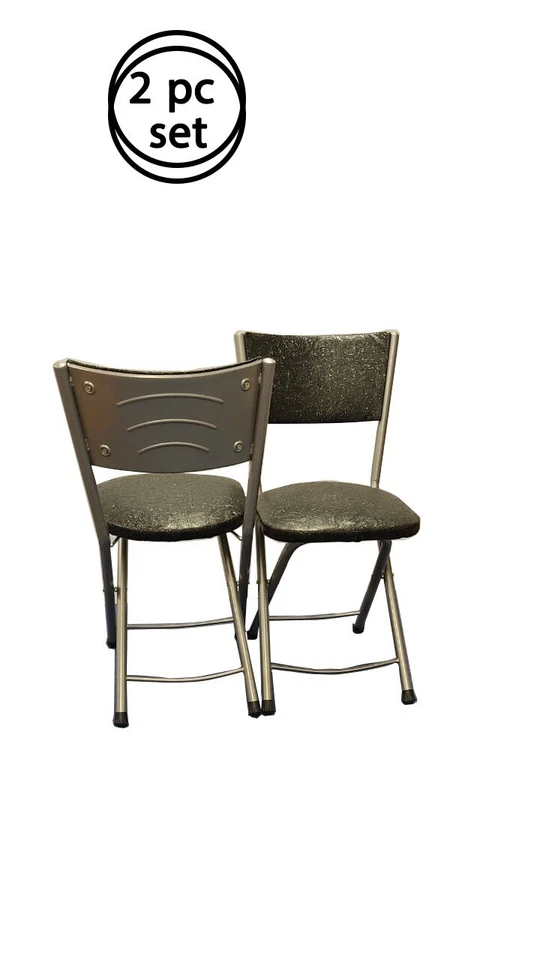 Modern Folding Artificial Faux Leather Padded Chair - Image 4 of 4