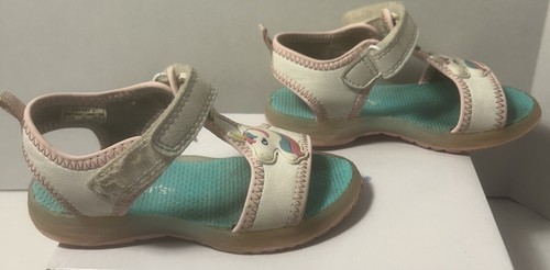 Carters Girls Infant Toddler Sandals White Unicorn Light Up Size 9 With Box! - Picture 3 of 8