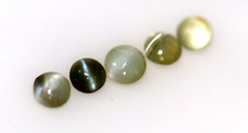 Loose Natural Chrysoberyl Cats Eye 0.74 Ct 5 Pcs Round Small Untreated Gemstone