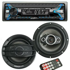Audiotek Car Stereo Digital Media Bluetooth  Receiver + Audiobank 6.5" Speakers