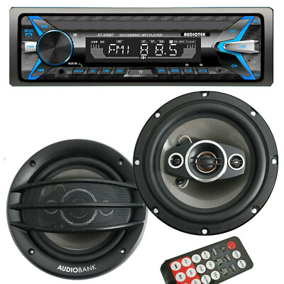 Audiotek Car Stereo Digital Media Bluetooth  Receiver + Audiobank 6.5'' Speakers