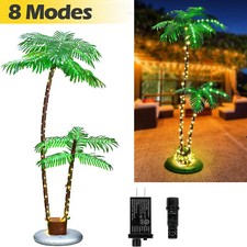 6FT Lighted Palm Tree Artificial Palm Tree Lights for Pool Yard Christmas Decor