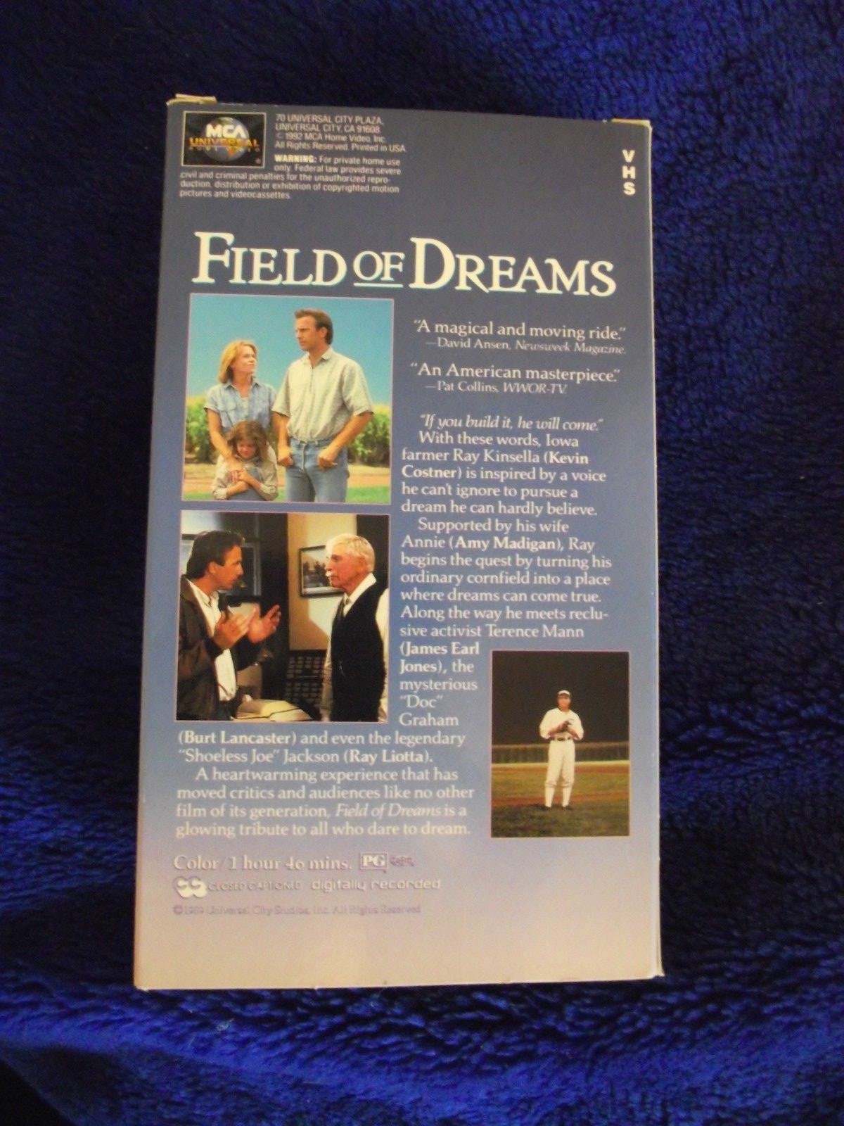 Field of Dreams (1989 VHS) 82536. Kevin Costner, Ray Liotta, Burt