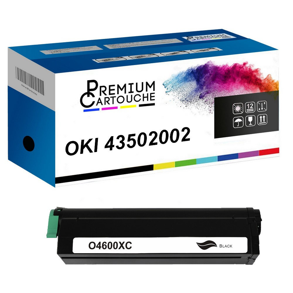 Toner 43502002 noir compatible OKI pour imprimante laser de bureau