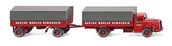 "Wiking 085905 H0 PritschenhäNgerzug (Mb L 6600) \"Spedition Gustav MäUler\""-image