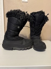 Kamik Girls Snowgypsy Waterproof Faux Fur Lined Winter Snow Boots, Black, 5