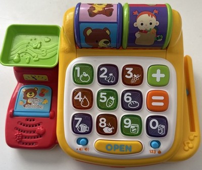 Rare VTech Smart Cash Register Interactive Learning Group Used Tested Works