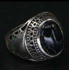 VTG Sterling Silver 925 SOUTHWESTERN MEN’s Pebble Spiderweb Howlite Ring S 7 9g