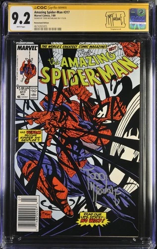 Amazing Spider-Man #317 CGC 9.2 SS McFarlane Signed Venom Thing Newsstand