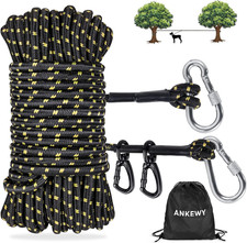 Dog Tie Out Cable for Camping 100Ft, Dog Runner for Yard Hold up to 350Lbs, Port