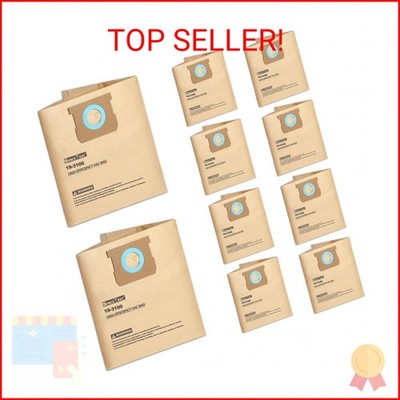 SpaceTent 10 Pack 19-3100 Shop Vac Bags for Stanley 5, 6, 8, 10 Gallon Wet/Dry V