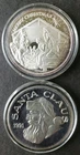 1990 and 1991 Christmas 1oz Silver Rounds in Capsules