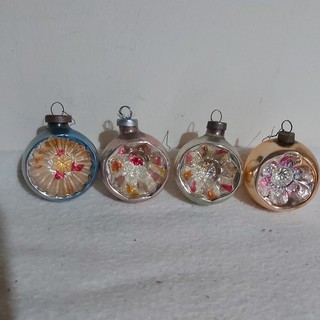 1950/60s Vintage Retro Christmas Tree Xmas Glass Baubles Decorations ConcaveCH
