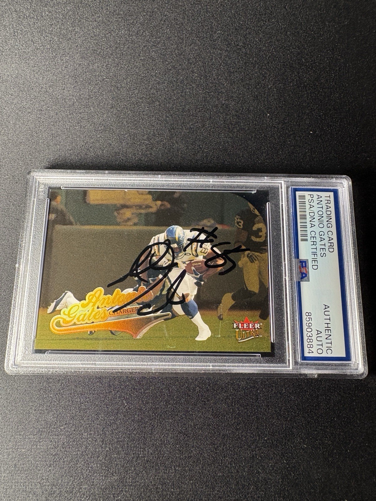 Antonio Gates Autographed 2004 Fleer Ultra Gold Medallion Chargers PSA DNA HOF