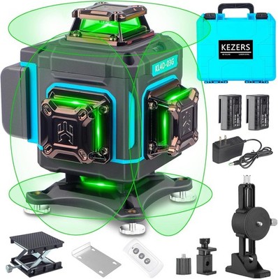 Laser Level 360 Self Leveling,4 x 360 Laser Level with Screen Green Laser Level