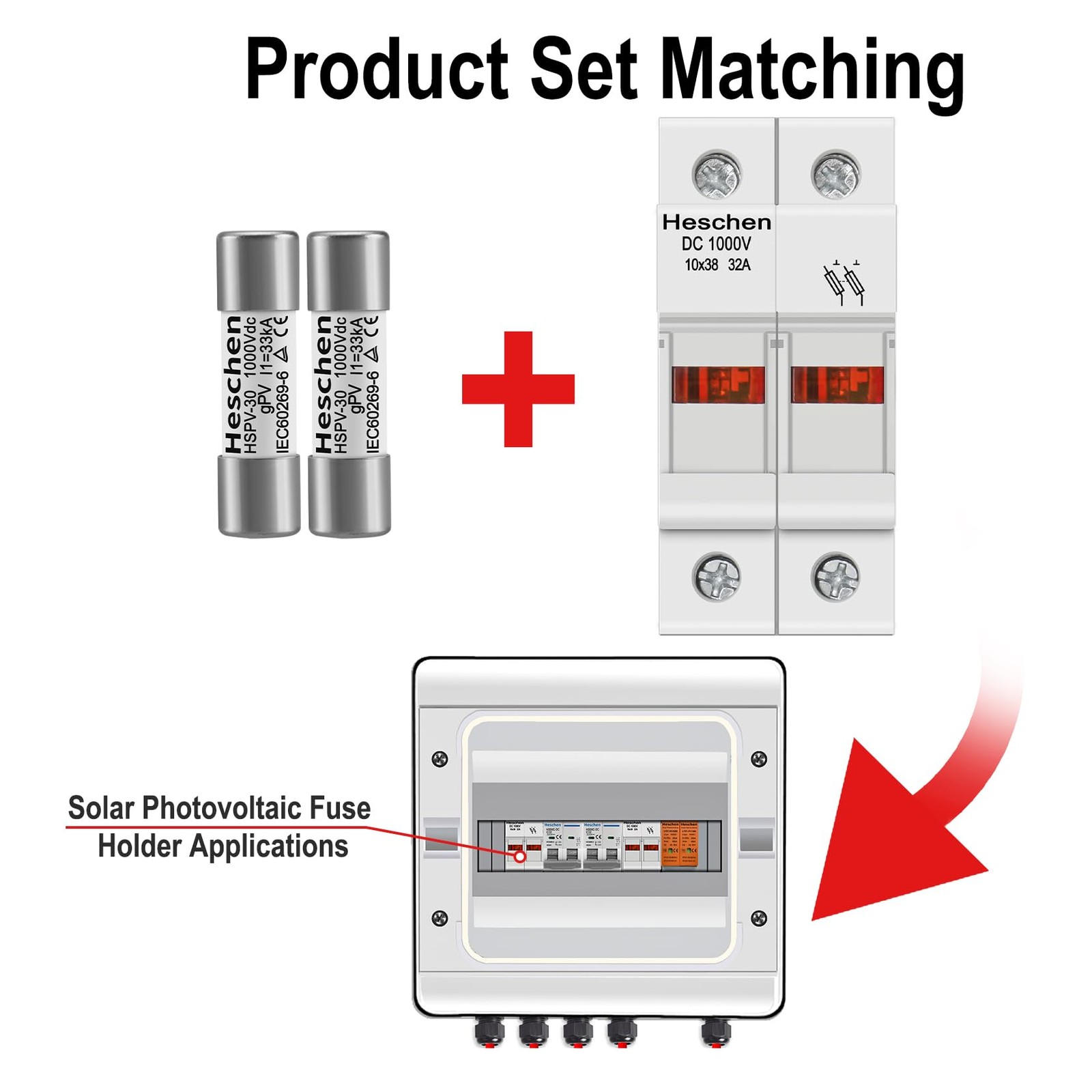 Solar PV Fuse Holder RT18-32X DC1000V 32A 2-Pole for 10x38mm Fuse DIN Rail