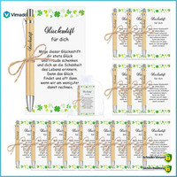 GlüCksstift Holz Kugelschreiber Mit Spruch 15 Sets DankeschöN Geschenke FüR