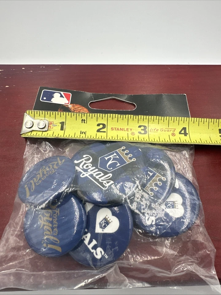 Kansas City Royals 8-Piece Button Set MLB Licensed Fan Pins – New Sealed - Image 3 of 3