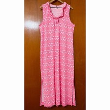 Lulu B Melina Pink Ruffle Neckline Maxi Dress Size XL Coastal Resort