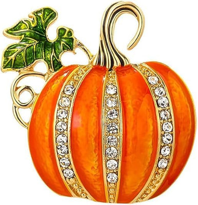 Kürbis Brosche Herbst Pumpkin Broschen Autumn Vintage Pins Anstecker Gemüse Broo