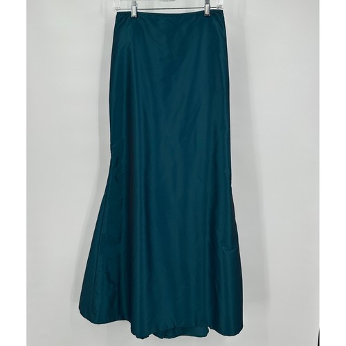 Carmen Marc Valvo Collection Whimsigoth Maxi Skirt Size 2 Teal Column Trumpet - Picture 1 of 8