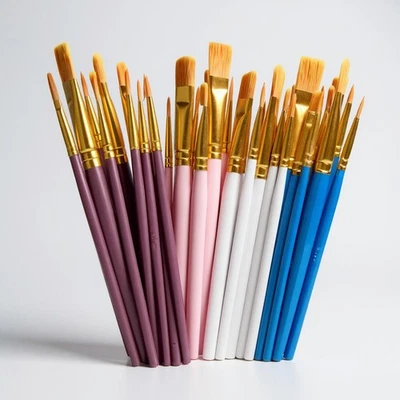10 Pinsel Set Pinselset extra fein Pinsel Acryl Aquarell Modellbau - Bild 1 von 4
