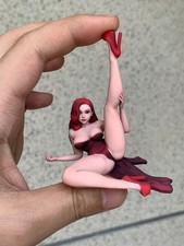 1/18 Miniatures Red Dress Beauty Girl Scene Props Model Figures For Cars Vehicle