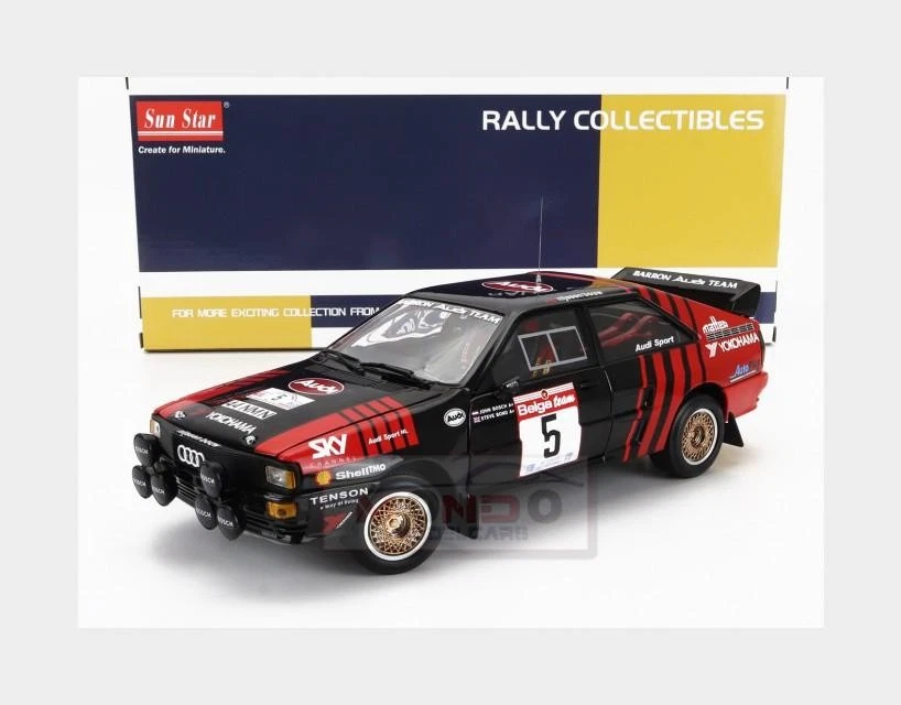 Miniature Sunstar 1/18 – Audi Quattro A2 N°5 Rallye Des Ardennes 1986, Neuve