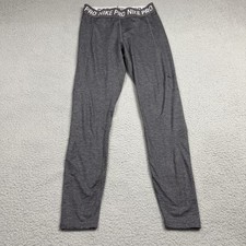 Nike Pants Womens Medium Gray Pro Dri Fit Compression Leggings Athletic Gym