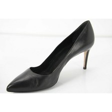 Gucci Black Leather Brooke Pointy Toe Heel Pumps Size 38.5 New $635 Women's