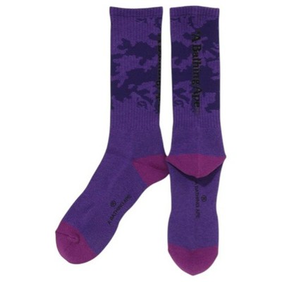 BAPE Woodland Camo Crew Socks Purple | A Bathing Ape