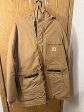 Vintage Made In USA Carhartt CQ386 Fur Lined Good Loose Fit Jacket 2XL