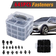645Pcs Fender Plastic Fastener Rivets Pin Push Bumper Tool Clips Remover With US