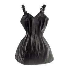 VTG Black Nightgown Slip Dress Large Black Lace Dark Romantic Fairy Whimsigoth