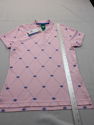 New Women's adidas Originals Golf Polo Size Medium All Over Diamond - Picture 4 of 7